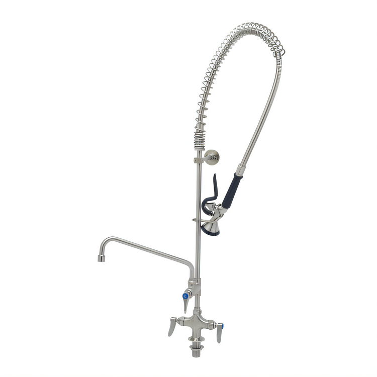 Product image #1 for EverSteel Stainless Steel Single-Hole Deck Mount Pre-Rinse Unit with Mixing Faucet and 12 Inch Swing Nozzle