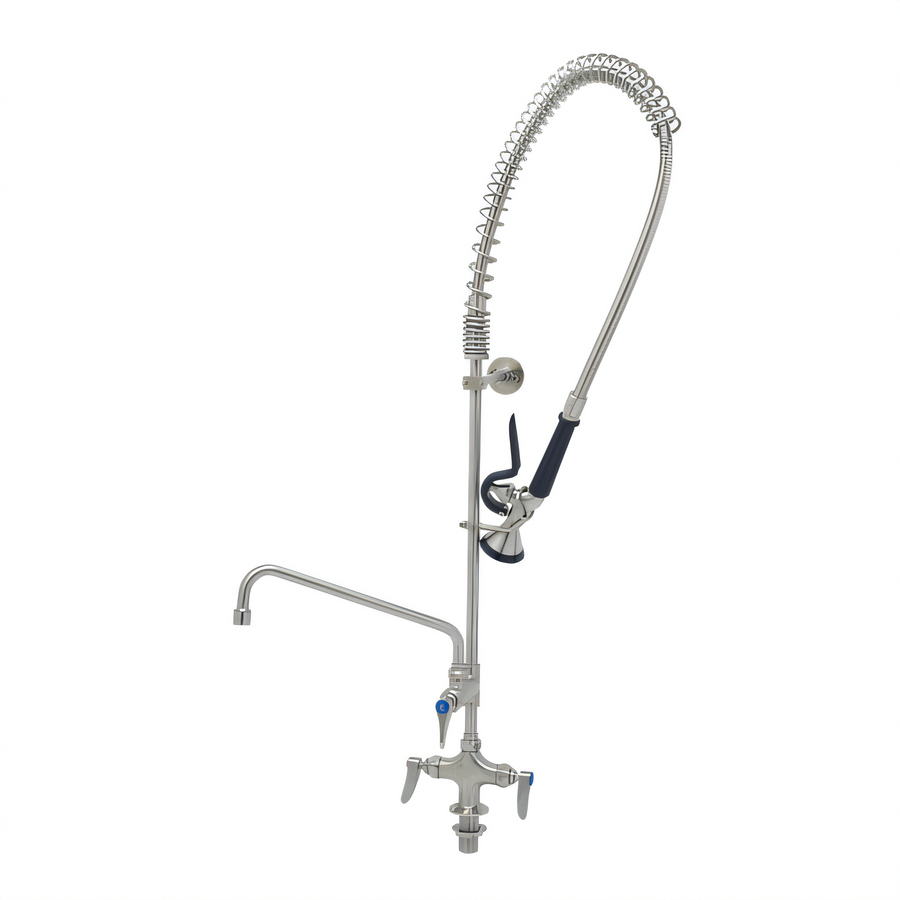 Product image #1 for EverSteel Stainless Steel Single-Hole Deck Mount Pre-Rinse Unit with Mixing Faucet and 12 Inch Swing Nozzle