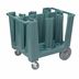 Thumbnail image #1 for Cambro Adjustable Dish Rack Dolly with 6 Towers, Vinyl Dust Cover, Slate Blue