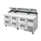 Thumbnail image #1 for True Mfg. - General Foodservice TPP-AT2-93D-6-HC 93.5-Inch 3-Section Pizza Prep Table with 6 Drawers and Self-Contained Refrigeration