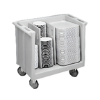 Thumbnail image #2 for Cambro TDC30615 Adjustable Tray and Dish Cart with Vinyl Cover, 500 lb Capacity, 2 Dividers, Polyethylene, Charcoal Gray