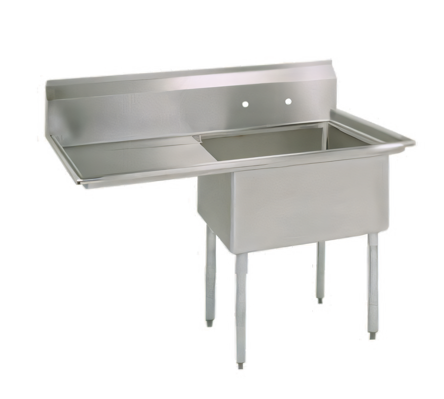 Product image #1 for BK Resources 36-1/2 Inch 1-Compartment Stainless Steel Sink with Left Drainboard