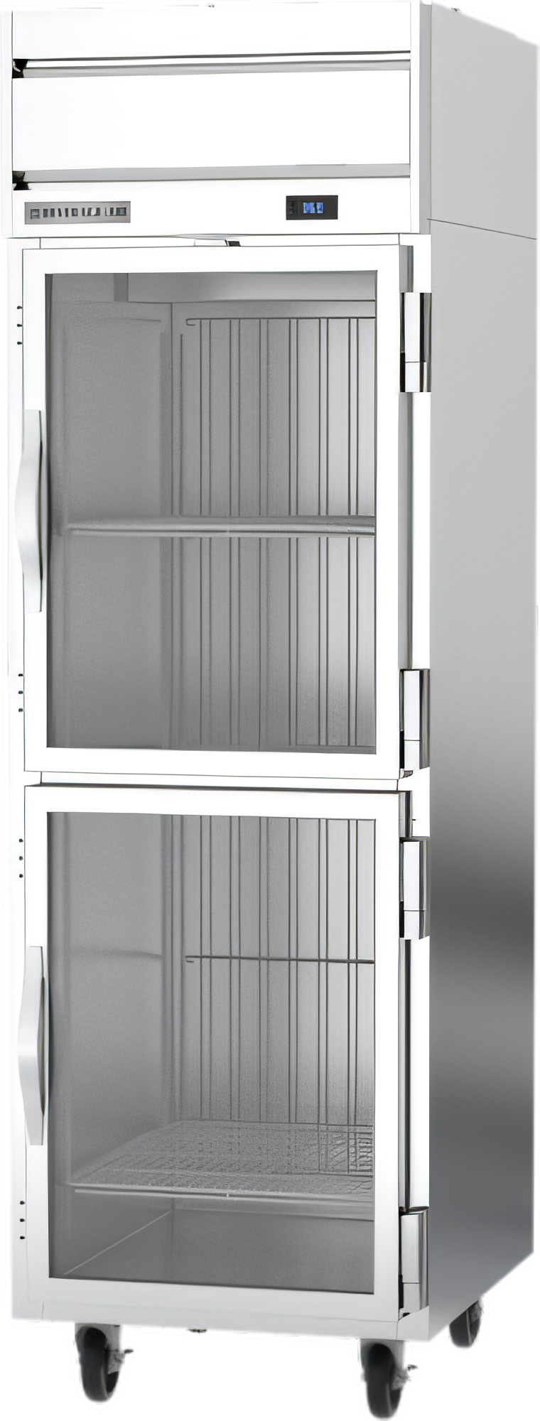 Product image #1 for Beverage-Air Horizon Series One-Section Reach-In Refrigerator with Two Half Glass Doors, Top-Mounted Self-Contained R290, 22.28 Cu. Ft.