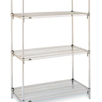 Thumbnail image #1 for Metro Super Erecta A376C Chrome-Plated Stationary Wire Shelving Starter Unit, 72"W x 18"D x 63"H, 4 Shelves, 4 Posts