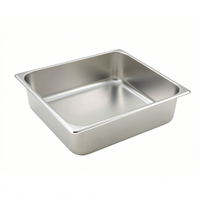 Winco 2/3 Size Straight-Sided Steam Table Pan, 4 Inch Deep, 25 Gauge 18/8 Stainless Steel