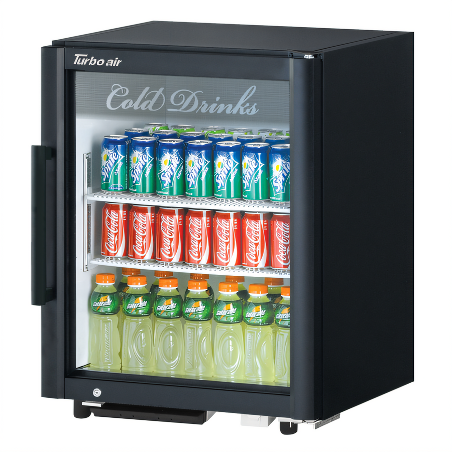 Product image #1 for Turbo Air Super Deluxe 4.45 Cu. Ft. Countertop Glass Door Refrigerated Merchandiser, Self-Contained, 1 Door