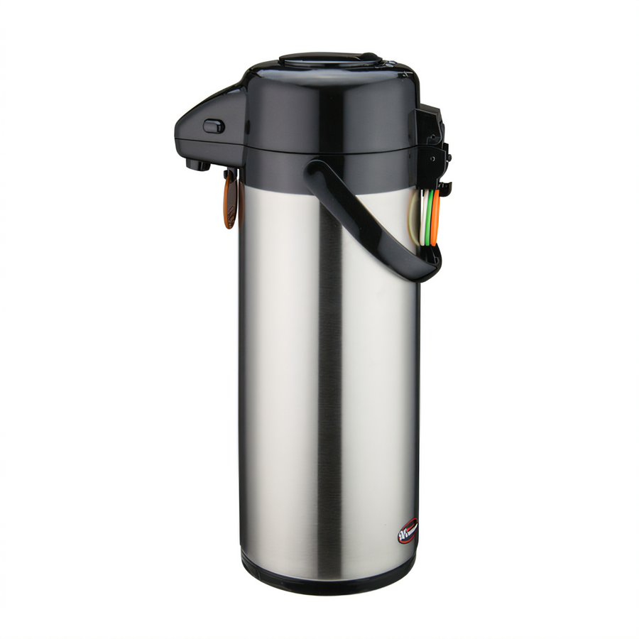 Product image #1 for Winco 3 Liter Double-Wall Insulated Stainless Steel Push Button Airpot with Swivel Base