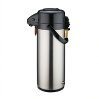 Winco 3 Liter Double-Wall Insulated Stainless Steel Push Button Airpot with Swivel Base