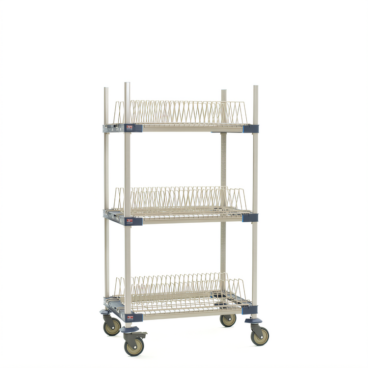Product image #1 for MetroMax 4 36-Inch Wide Mobile 4-Tier Bulk Drying Rack with Drop-Ins and Tray Rack