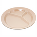 Thumbnail image #1 for Carlisle 11 Inch Tan Polycarbonate 3-Compartment Plate, Narrow Rim