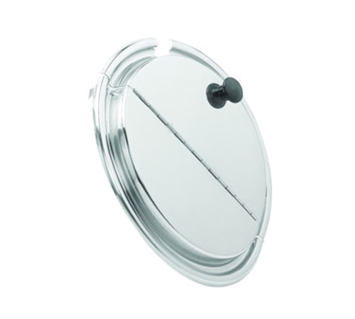 Product image #1 for Crestware 7 Qt Hinged Notched Round Inset Cover for IP07, 18/8 Stainless Steel