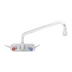 Thumbnail image #1 for T&S Brass B-1118 4-Inch Centers Splash-Mounted Workboard Faucet with 12-Inch Swing Nozzle