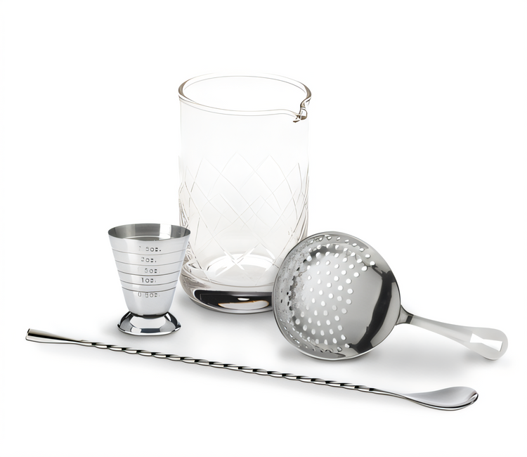 Product image #1 for Barfly 4-Piece Stainless Steel Cocktail Mixing Set with 17 oz Mixing Glass