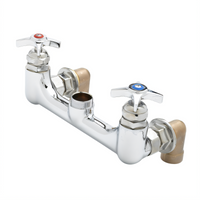 T&S Brass Big-Flo B-0290-LN 8-Inch Adjustable Wall Mount Kettle & Pot Sink Mixing Faucet, Less Nozzle