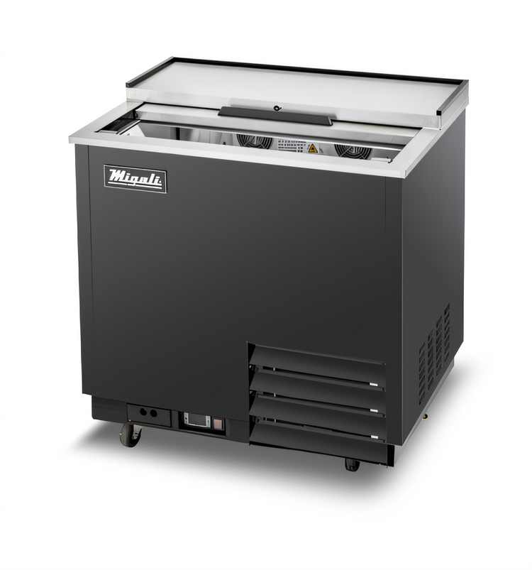 Product image #1 for Migali Competitor Series 36-Inch Glass Froster Freezer with Sliding Glass Lid, 8.5 Cu. Ft., Self-Contained Refrigeration