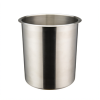 Winco 4.25 Qt Round Stainless Steel Bain Marie with Bent Rim, Mirror Finish