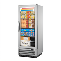 True One-Section Reach-In Display Freezer with Framed Glass Door, -10°F, Self-Contained Bottom Mount
