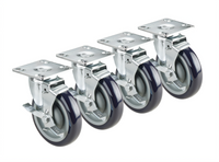 Krowne 5-Inch Plate-Mount Caster Set with Brakes