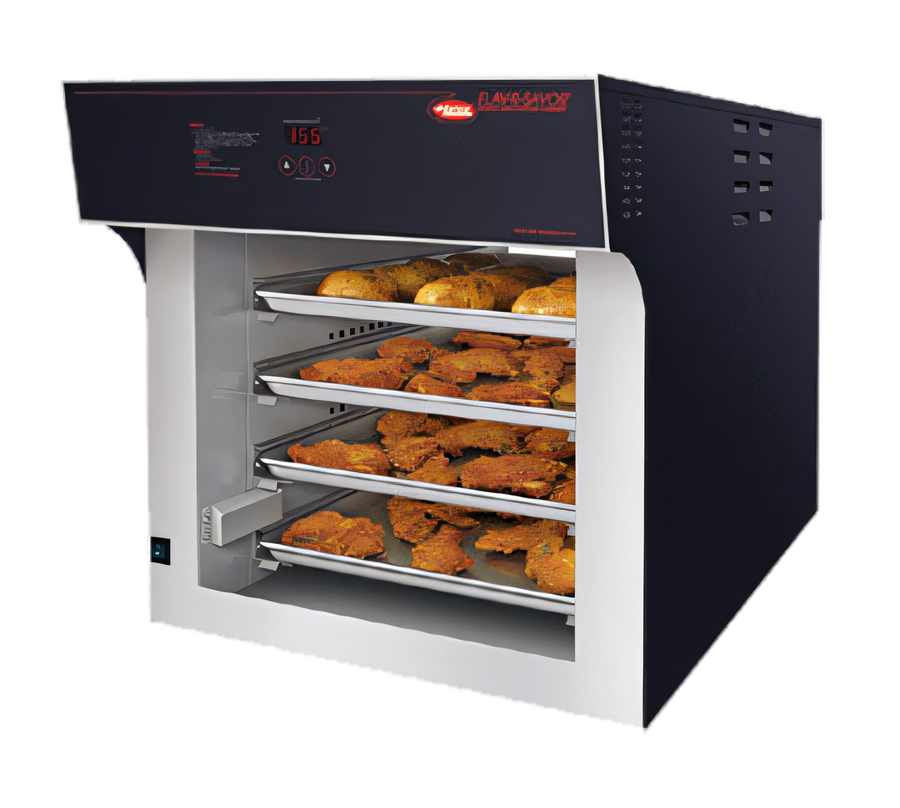 Product image #1 for Hatco Flav-R-Savor Air Curtain Heated Countertop Pass-Thru Display Cabinet, 4-Tier Slides for Full-Size Sheet Pans