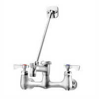 Krowne Royal Series Splash-Mounted Service Faucet with 8-Inch Centers, 6.5-Inch Hook Spout, and Vacuum Breaker