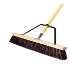 Thumbnail image #1 for CFS Brands 367378TC00 24-Inch Hardwood Block Push Broom with Handle, Stiff Plastic Bristles, Maroon Case of 4