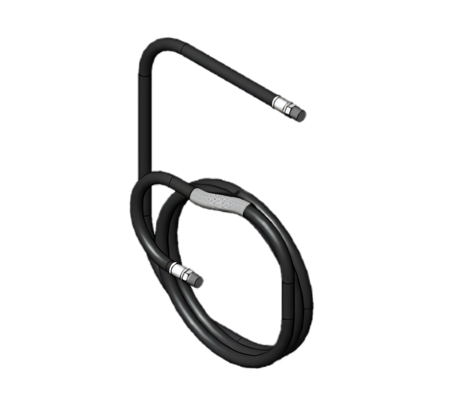 Product image #1 for 35 Ft. Black Medium-Pressure Hot Water Hose Assembly with 3/8" NPT Male Ends, Spring Protector and Bend Restrictor