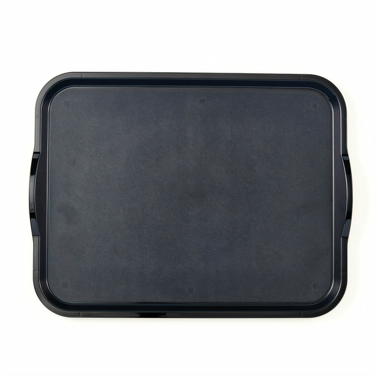 Product image #1 for Cambro Camwear 14 x 18 Inch Rectangular Black Fast Food & Cafeteria Tray with Handles