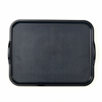 Cambro Camwear 14 x 18 Inch Rectangular Black Fast Food & Cafeteria Tray with Handles