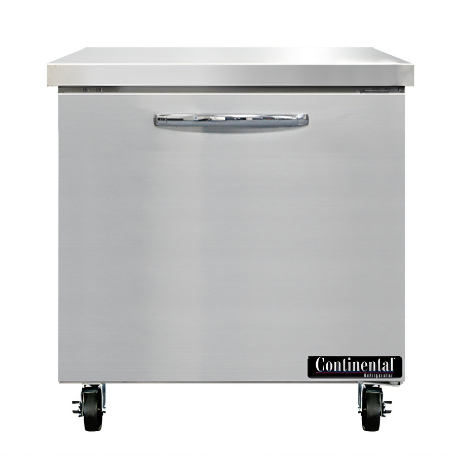 Product image #1 for Continental Refrigerator 32-Inch One-Section Work Top Freezer with Stainless Steel Flat Top and R290 Refrigeration