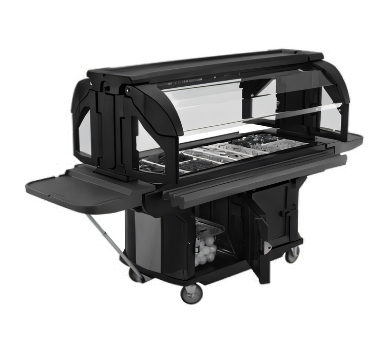 Product image #1 for Cambro Versa Food Bar Ultra Series 6-Foot Non-Electric Cold Food Buffet with Storage, Heavy-Duty Casters, Kentucky Green