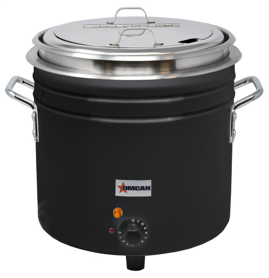 Product image #1 for Omcan 11 Qt Countertop Electric Retro Soup Warmer/Rethermalizer - Black