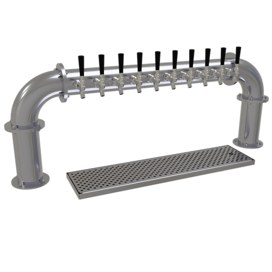 Product image #1 for Glastender PP-10-SS Pipe Pass-Thru Air-Cooled Countertop Draft Dispensing Tower with 10 Faucets