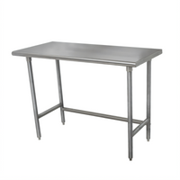 Advance Tabco Special Value Series 96-Inch x 30-Inch 16-Gauge 304 Stainless Steel Work Table with Open Base and Cross Rails