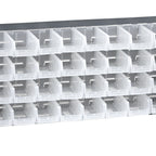 Thumbnail image #1 for Quantum QBR-3619-220-32CL 36-Inch 16-Gauge Gray Steel Louvered Bench Rack with 32 Clear Bins