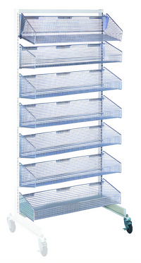 Quantum Mobile Single-Sided Partition Wall Add-On Unit with 7 Baskets
