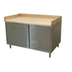 Thumbnail image #1 for BK Resources 60-Inch x 30-Inch Hard Maple Chef Table with Stainless Steel Cabinet Base and Hinged Doors