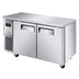 Thumbnail image #1 for Turbo Air J Series Narrow Two-Section Side-Mount Undercounter Refrigerator, 59-Inch W, Solid Doors