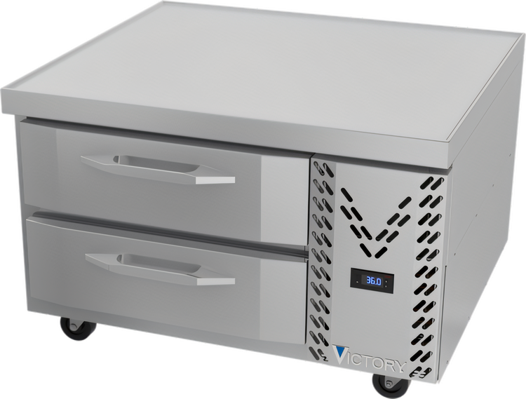 Product image #1 for Victory Refrigeration 36-Inch One-Section Two-Drawer Refrigerated Chef Base, Self-Contained, R290