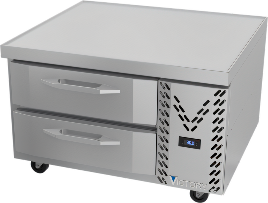 Product image #1 for Victory Refrigeration 36-Inch One-Section Two-Drawer Refrigerated Chef Base, Self-Contained, R290