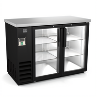 Kelvinator Commercial 49-Inch 2-Glass Door Back Bar Refrigerator, Side-Mounted Self-Contained Refrigeration, 12.5 Cu. Ft., Black