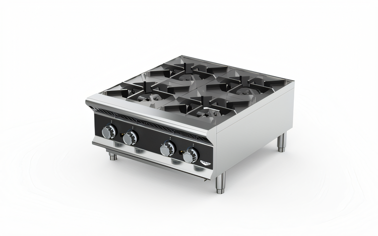 Product image #1 for Vollrath HPG6-36 36-Inch 6-Burner Countertop Gas Hot Plate Range, Stainless Steel, With Legs