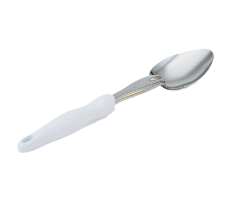 Product image #1 for Vollrath Ergo Grip Heavy Duty Solid Serving Spoon, 13-13/16 Inches, White Nylon Handle, 18/8 Stainless Steel