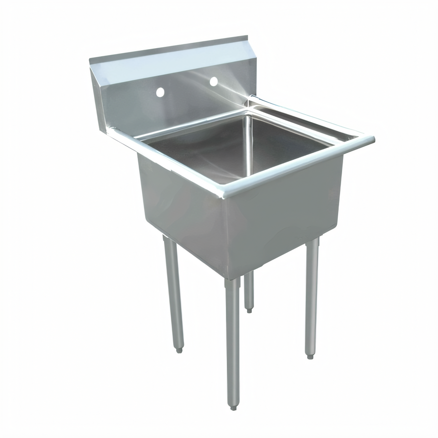 Product image #1 for Omcan USA 1-Compartment Pot Sink with Backsplash, 20 x 20 x 12 Inch Bowl, Stainless Steel, Galvanized Legs