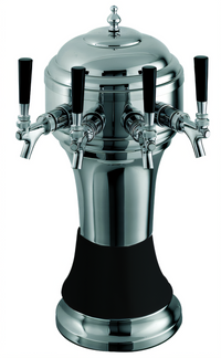 Perlick Roma 5-Faucet Countertop Glycol-Cooled Draft Beer Tower with Black Ceramic Skirt