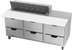 Thumbnail image #1 for Beverage-Air Three-Section Sandwich Top Refrigerated Prep Table with 6 Drawers and 12-Pan Rail, 72 Inch