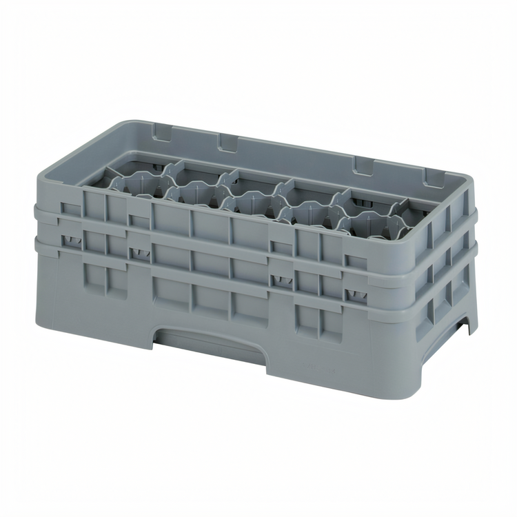 Product image #2 for Camrack Half Size Glass Rack with 2 Extenders, 17 Compartments, 5-1/4 Inch Height, Soft Gray