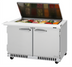 Thumbnail image #1 for Turbo Air PRO Series 48-1/4-Inch Mega Top 2-Door Sandwich/Salad Prep Table with Flat Lid, 18-Pan Opening
