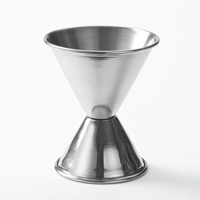 American Metalcraft Double Jigger, 1 oz x 2 oz, Stainless Steel, Satin Finish, Rolled Edge
