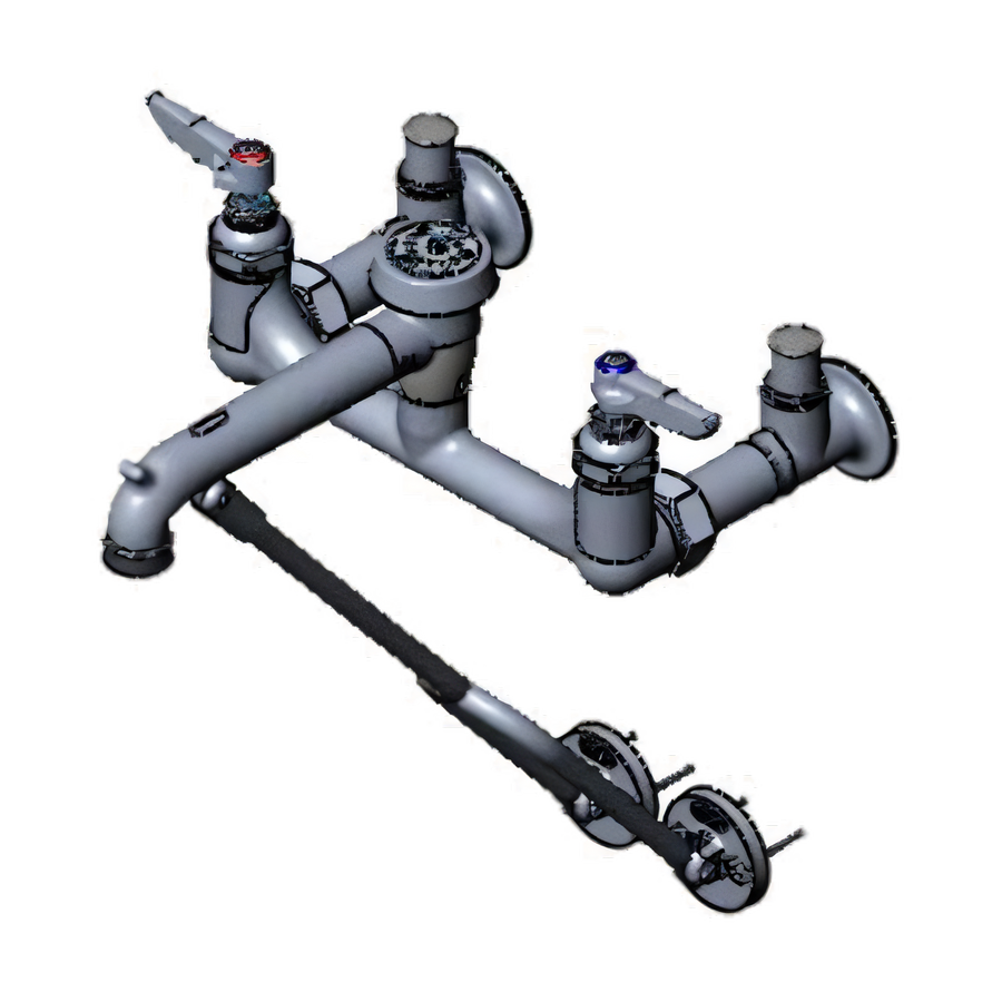 Product image #1 for T&S Brass Adjustable 8-Inch Wall-Mount Service Sink Faucet with Vacuum Breaker and Integral Stops
