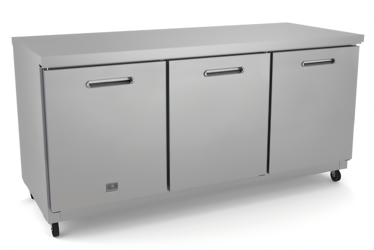 Product image #2 for Kelvinator Commercial 72-Inch Three-Section Undercounter Refrigerator with Solid Hinged Doors